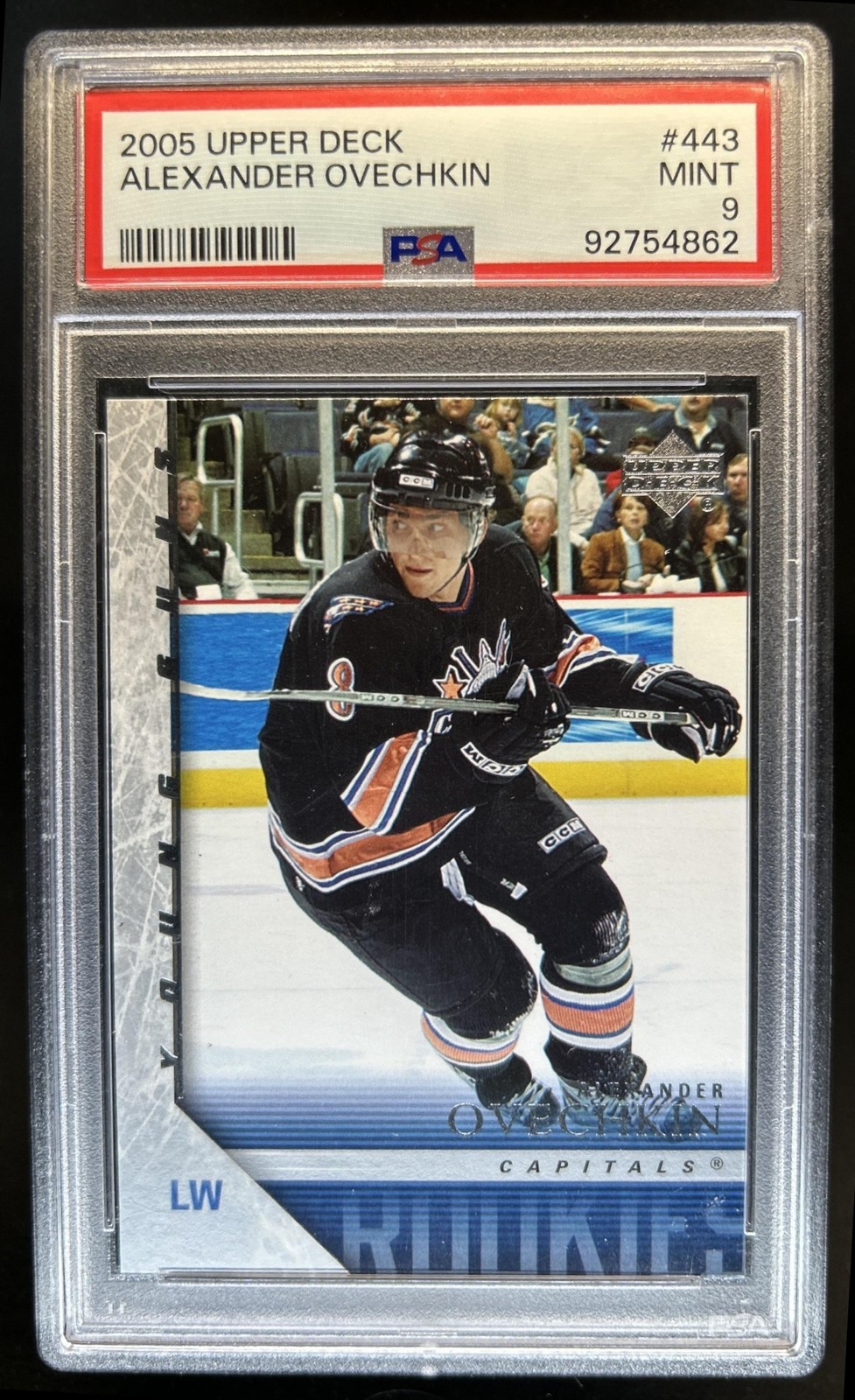2005-06 Upper Deck Alexander Ovechkin Rookie Young Guns RC #443 Capitals PSA 9