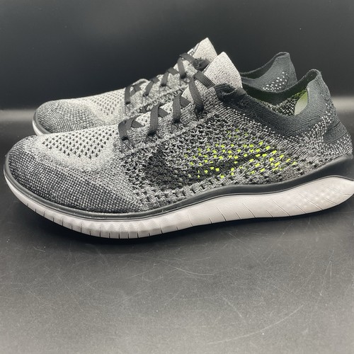 Nike Free Run Flyknit 2018 taglia 9,5 bianco nero - 942838-101 - Foto 1 di 13