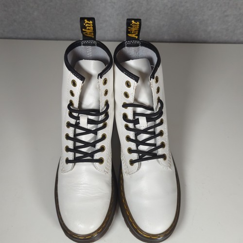 Doc Dr. Martens Kampfstiefel Damen Größe 5 Weiß Leder Zavala 8 Ösen RR004 - Bild 3 von 9