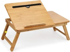 Lap Desk Bamboo Bed Tray Table Fits up to 17.7 Inch Foldable 17.7, Natural 
