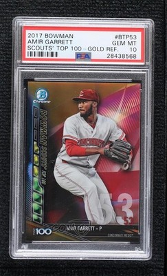 2017 Bowman Gold Refractor 30/50 Amir Garrett PSA 10 GEM MT Rookie RC n0c