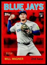 2025 Topps Archives #75 - Will Wagner - Red Hot Foilboard #/50 Rookie RC