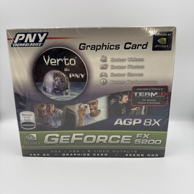 NVIDIA GEFORCE FX5200 PCI  SEALED NEW PNY TECHNOLOGIES GRAPHICS CARD 256MB DDR 