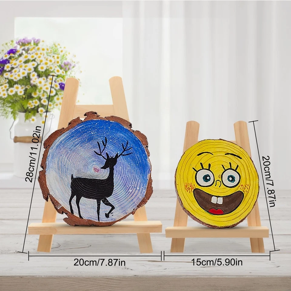 Lot 2 Mini Chevalets de Table en Bois 20cm pour Peinture Dessin Photo - Photo 4/4