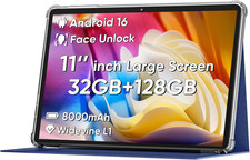 2026 Android 16 Tablet 11Inch, Face Unlock, 18W Fast Charging, 32GB 128GB 1TB Ex