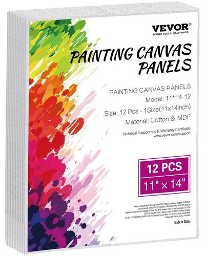 VEVOR Canvas Boards for Painting 12 Pack 11 x 14 In Blank Canvases for Painting - Picture 1 of 12