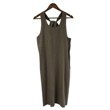 The Open Product Dress Sage Green Linen Blend Designer Lagenlook