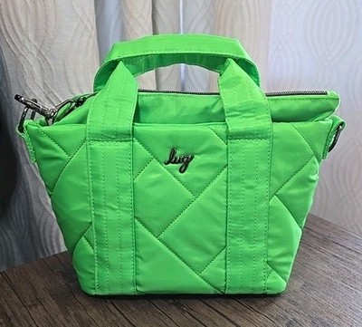 Lug Dory Mini Crossbody Lime Neon Adjustable Strap Floral Inside 10x4x7 NWT