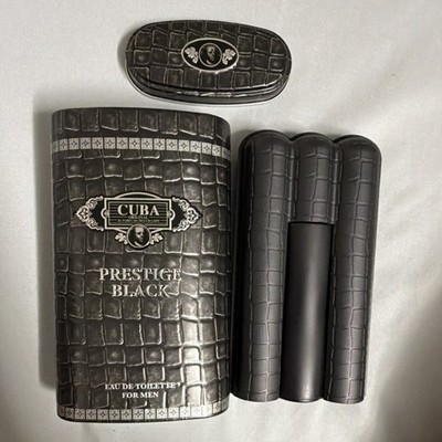Cuba Prestige Black Eau de Toilette Spray 3.1 fl oz Lemon Bergamot Lavender