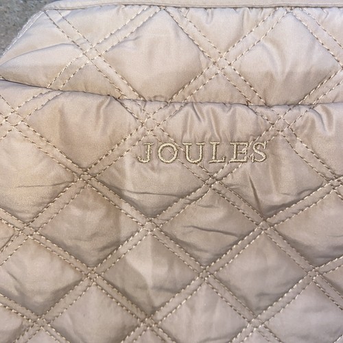 Joules Quilted Padded Gilet Size 14 Pockets Full Zip Riding Work Tan New - Picture 7 of 7