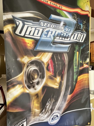 Need for Speed: Underground 2 5ft Flag Microsoft XBOX 2004 Poster EA Games NFS - Picture 3 of 3
