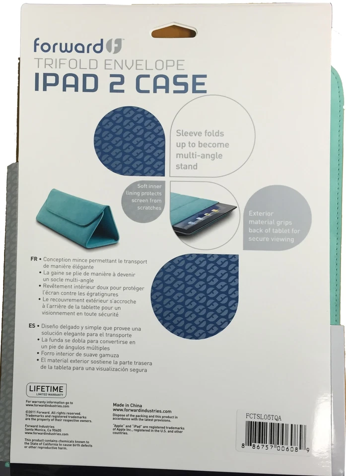 Funda Plegable Folio Verde Sobre Triple Adelante iPad Turquesa Totalmente Nueva Foto 2 de 4