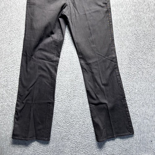 Tummy Tuck Jeans NYDJ Women's Size 12 Black Bootcut Stretch Pants Studded - Picture 6 of 18