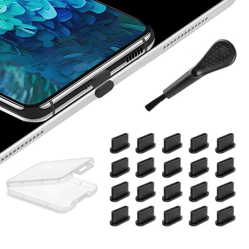 Pack de 20 bouchons anti-poussière en silicone USB C pour iPhone Samsung Galaxy - Photo 2 sur 8