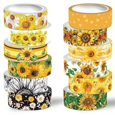 Themed Washi Tape Sets - (12) Rolls / Package - 15mm x 9.84 Ft Lg - Your Choice