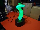 Vintage Lumisource Electra Spiral Sculptured Green Plasma Motion Art Lamp Light