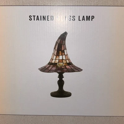 Cracker barrel 2026 STAINED GLASS WITCH HAT LAMP VIRAL HALLOWEEN DECOR - Image 1 of 4