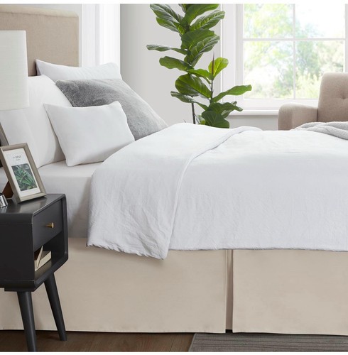 Nestl Silver Bed Skirt Queen Size - Queen Bed Skirt 14 Inch Drop - Brushed M - Afbeelding 2 van 6