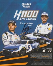 2025 Kyle Larson signed Hendrick McLaren Indy 500 Coke 600 NASCAR Hero Card