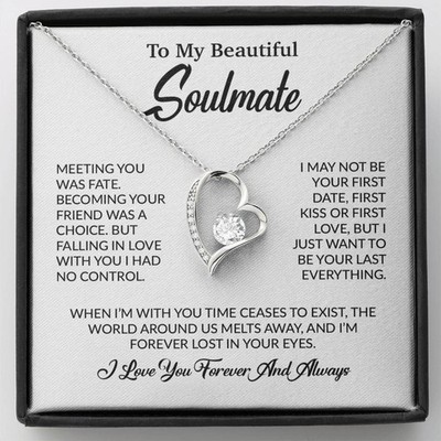 To My Soulmate Necklace, Soulmate Gift, Gift For Girlfriend, Christmas Gift