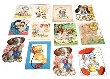 Birthday Cards Vintage Lot of 12 Card Die Cuts Scrap Booking Arts & Crafts  BTVC