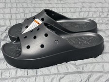 Crocs Women Black Classic Platform Slide Sandals Size 9 Slip on New