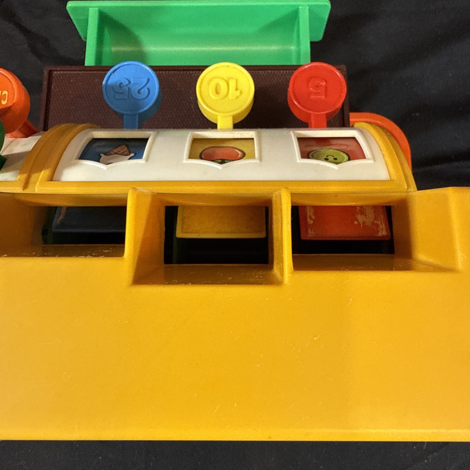 как выглядит Vintage 1974 Original Fisher Price Cash Register Working Bell Buttons 6 Coins фото