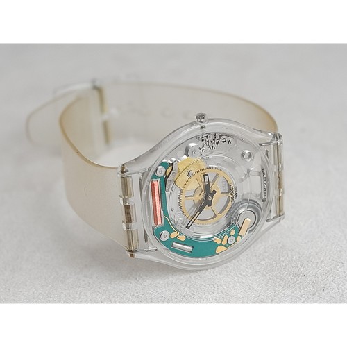 1998 Swatch SFK100 Jelly Skin Ultrathin Transparent Watch Vintage RARE Works