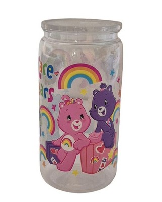 Care-Bears Themed Starbucks clear Plastic Libbey Tumbler