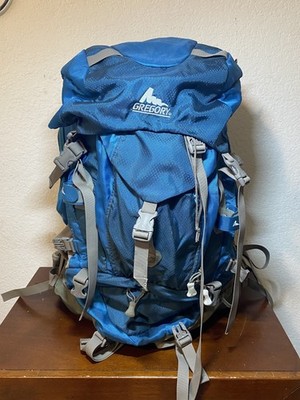 Gregory DEVA 60 Women's Internal Frame Backpack Size WS Blue Gray Hiking VGUC
