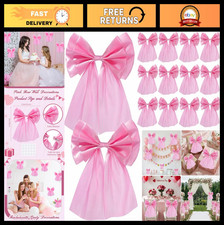 12 Pezzi Grandi Fiocchi Raso Rosa - 8,8x12" Grandi Decorazioni per Matrimoni, Nascita