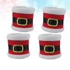  4Pcs Christmas Napkin Christmas Belt Napkin Buckle Christmas Decorations Hotel