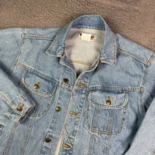 Wrangler Rugged Wear Denim Jacket Mens Large Blue Wash Jean Trucker RJK30VI