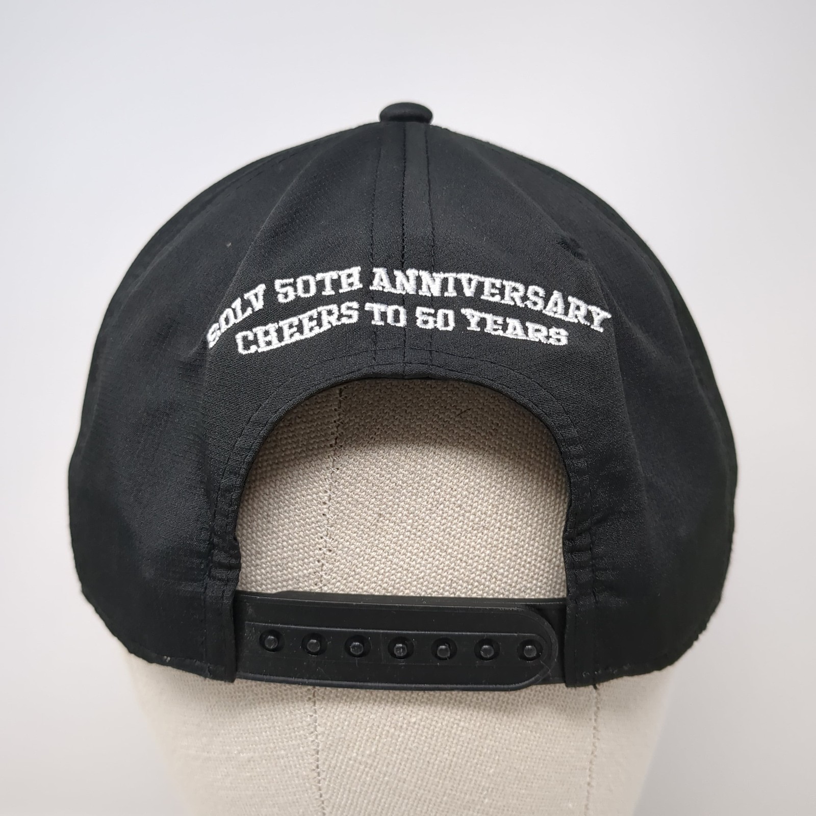 Local Snapback Rope Hat Solid Black One Size Embr… - image 6