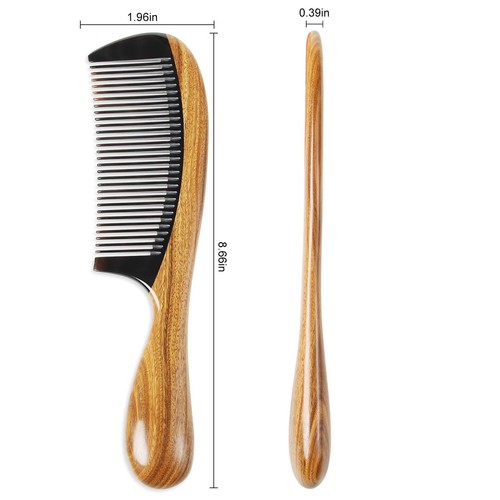 Handmade Buffalo Horn and Sandalwood Hair Combs - Anti-Static Natural Scent W... - Picture 3 of 7
