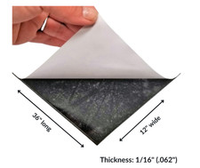 Neoprene Solid Sheet with PSA 1/16" Thick x 12" wide x 36" long 60A Duro, Black