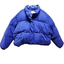 Essentials Womens Size 4X Purple Puffer Jacket With Pockets