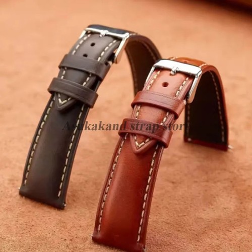 18mm 19mm 20mm 21mm 22mm Men's Genuine Leather Watch Strap Band Quick Release