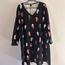 Feather Print, belted dress - Shein - Size 22 (3XL)