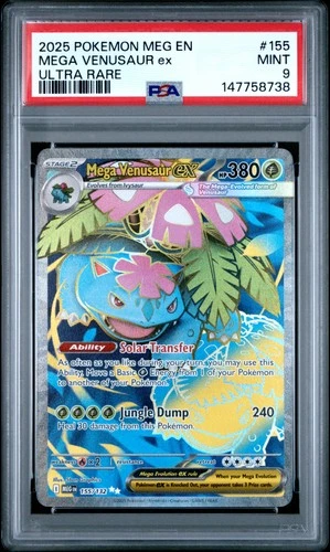2025 POKEMON MEG EN-MEGA EVOLUTION ULTRA RARE #155 MEGA VENUSAUR EX PSA 9