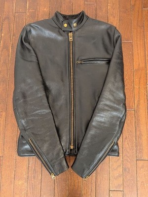 Vanson Single Riders Jacket Type B Size 34 Black Leather Excellent Condition