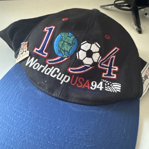 VINTAGE 1994 WORLD CUP USA HAT CAP SNAPBACK TWINS ENTERPRISE 90s W/ Pin - Picture 3 of 8
