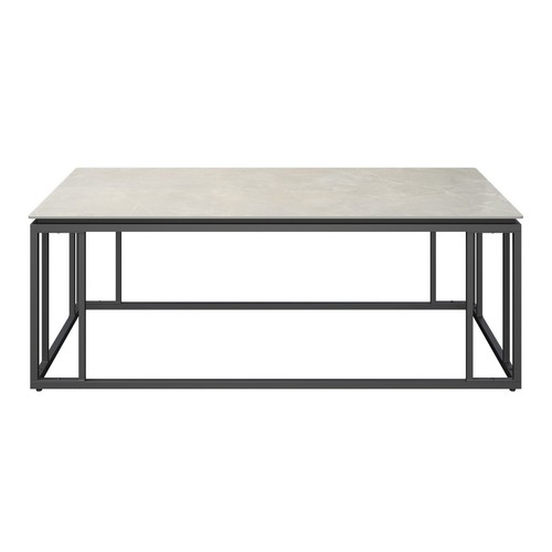 Coffee Table Linx Grey Stone Concrete Effect Top 6mm Thick Living Room Desk - Picture 2 of 8
