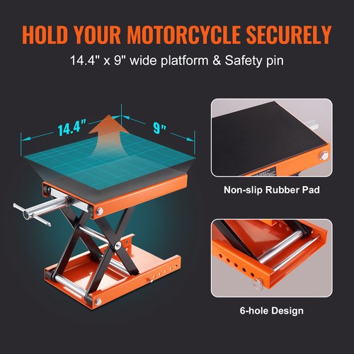 VEVOR Cric de Moto à Ciseaux Pont Élévateur 500 kg Table Élévatrice pour Quad - Afbeelding 3 van 12