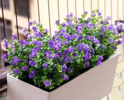 Artificial Flowers for Outdoor Bulk Fake UV Resistant Plants Faux Bouquets Decor - Picture 39 of 77
