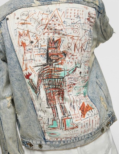 Chaqueta de mezclilla para hombre Zara Jean-Michel Basquiat talla S de EE. UU. muy rara JAPÓN【Como nueva】 - Imagen 10 de 11