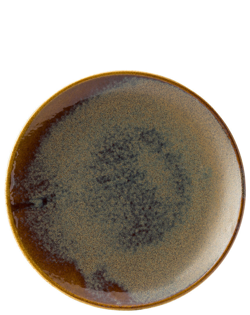 Murra Toffee Porcelain Coupe Plates Round Dinner Dessert 9"" (23Cm) Pack Of 6