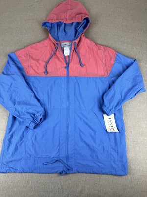 NWT Vintage Jantzen Jacket Mens Small Windbreaker Blue Pink Colorblock 1980s