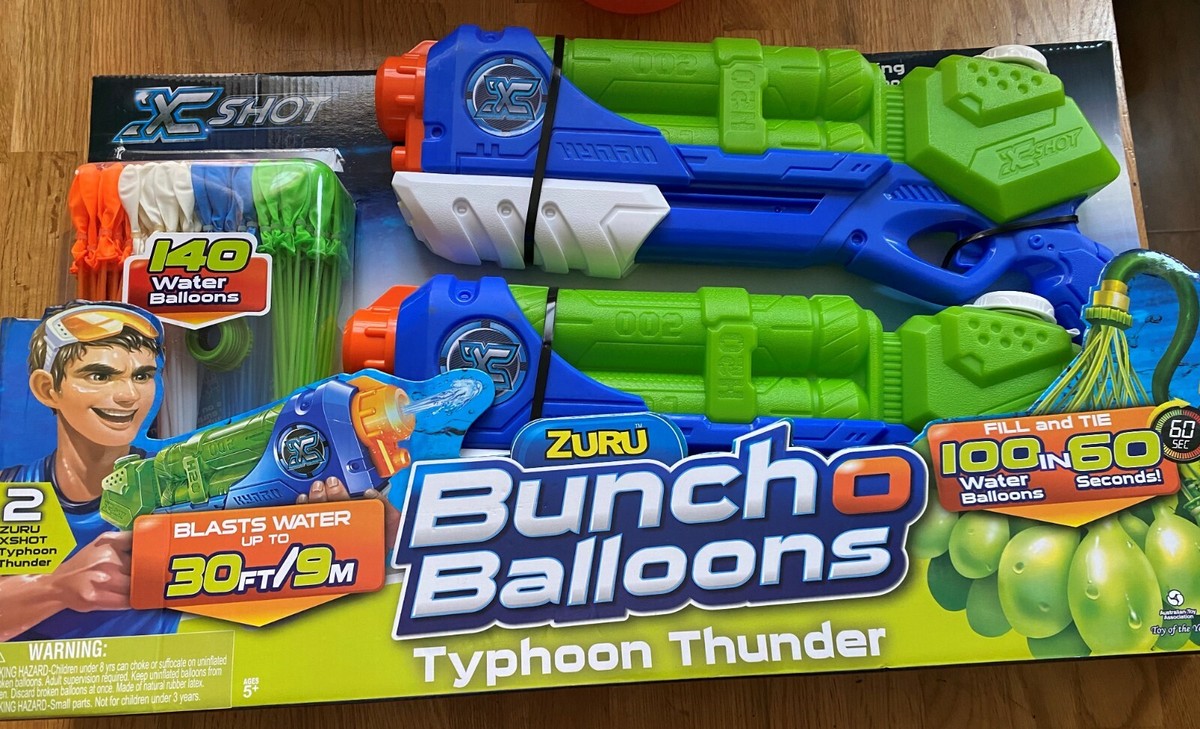 Bunch O Balloons 2 x Zuru X-Shot Typhoon Thunder Waterguns