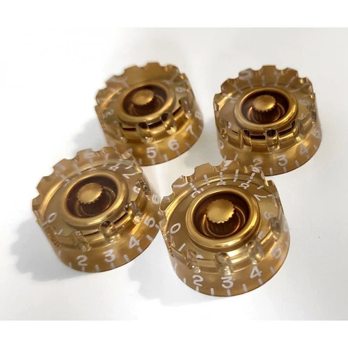 4 Knobs Speed Knob Plexi Gold With Notch Style Gibson LP Sg Without Bass Metri